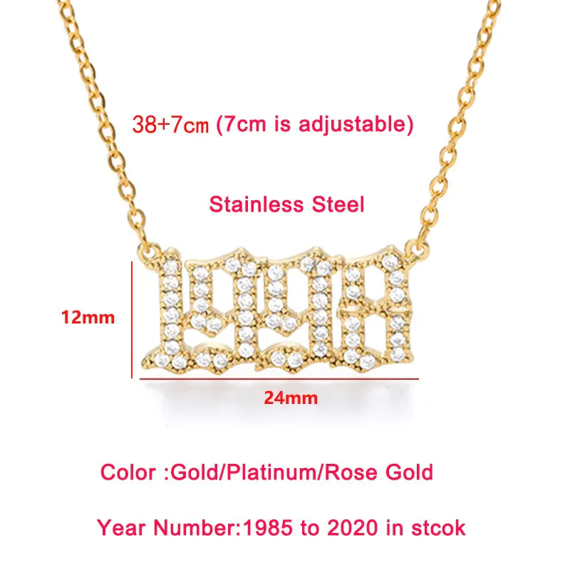Birth Year Number Necklace